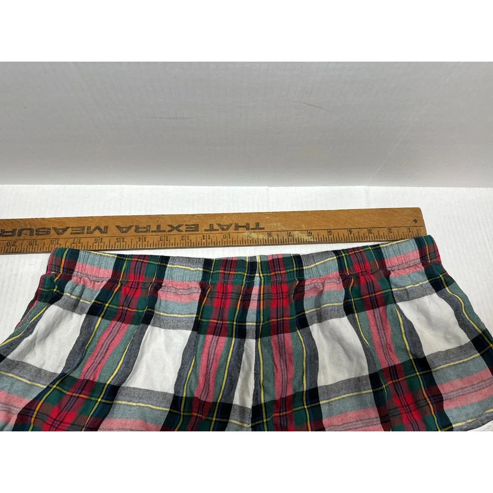 Victoria's Secret Plaid Red Green White Sleep Shorts High Rise‎ Womens Size XL